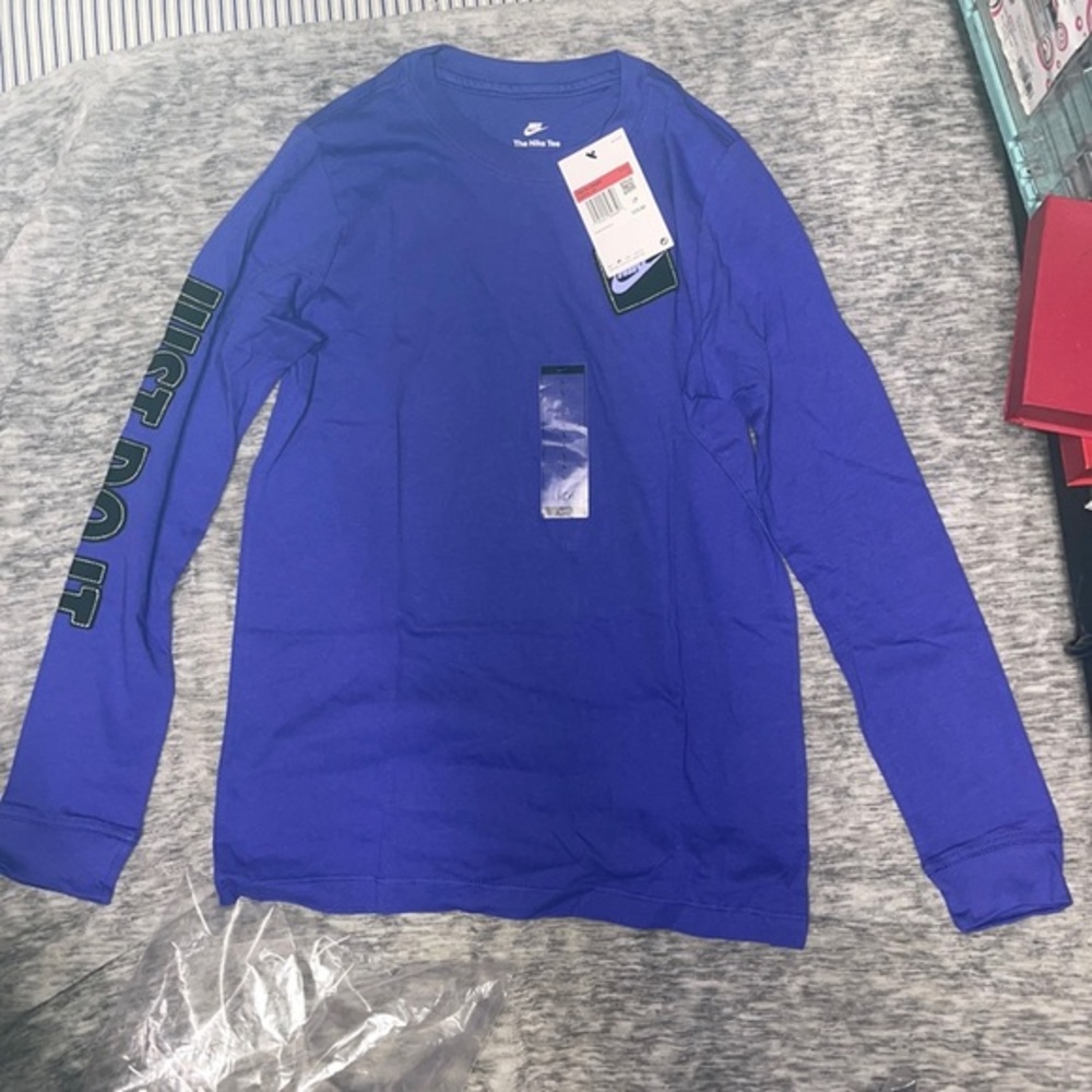 Blue Just Do It Long Sleeved Tee Large